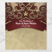 Vintages Karneval-Burgund & Goldweinlabel Weinetikett (Einzelnes Label)