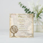 Vintages Karten-Menü Menükarte (Stehend Vorderseite)