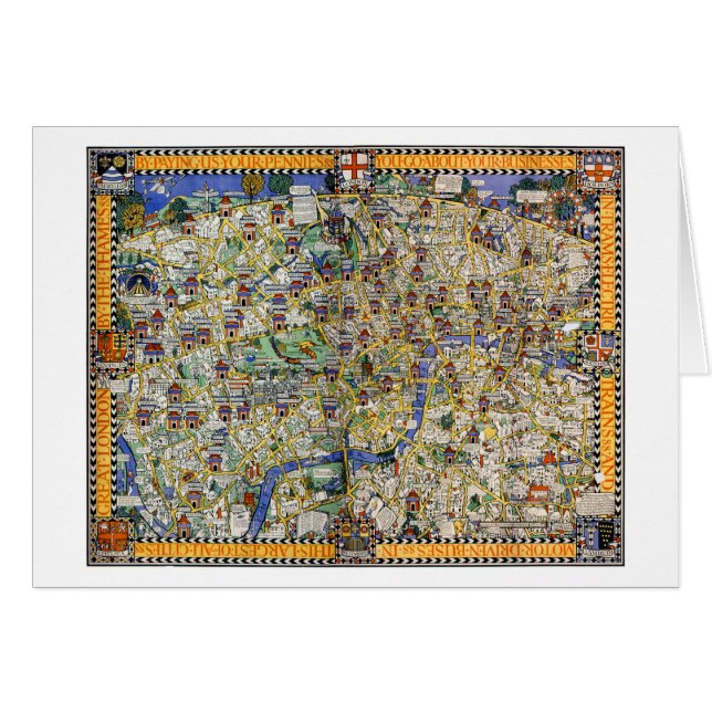 Vintages Karten-Plakat Londons wieder hergestellt (Vorderseite (Horizontal))