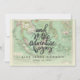 Vintages Kartenabenteuer beginnt einzigartiger Abs Ankündigung