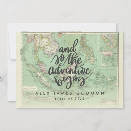 Vintages Kartenabenteuer beginnt einzigartiger Abs Ankündigung (Vorderseite)