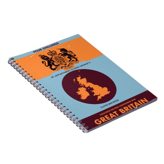 Vintages Kartenbuchcover von Großbritannien. Notizblock (Rechte Seite)