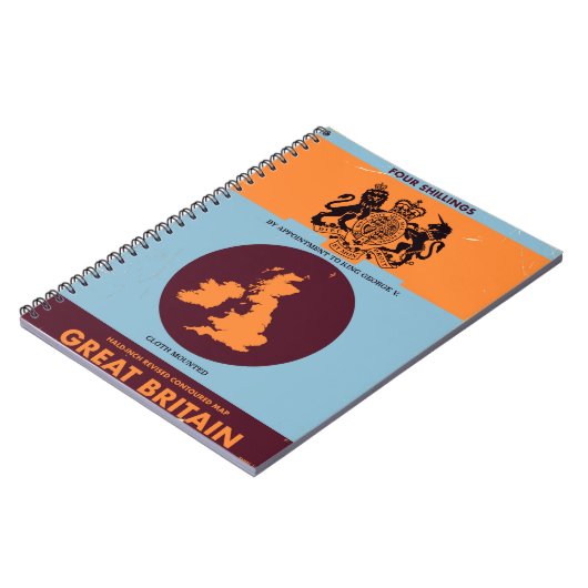 Vintages Kartenbuchcover von Großbritannien. Notizblock (Linke Seite)