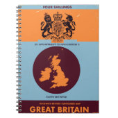 Vintages Kartenbuchcover von Großbritannien. Notizblock (Vorderseite)