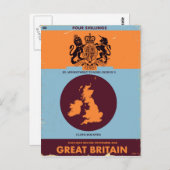 Vintages Kartenbuchcover von Großbritannien. Postkarte (Vorne/Hinten)