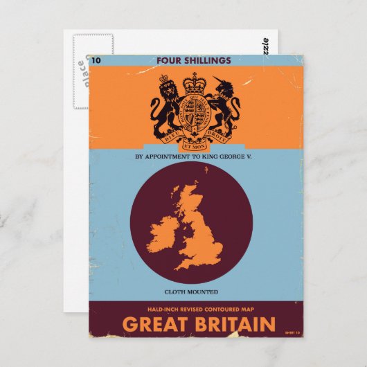 Vintages Kartenbuchcover von Großbritannien. Postkarte (Vorne/Hinten)