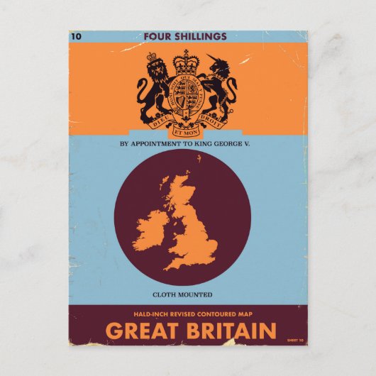 Vintages Kartenbuchcover von Großbritannien. Postkarte (Vorderseite)
