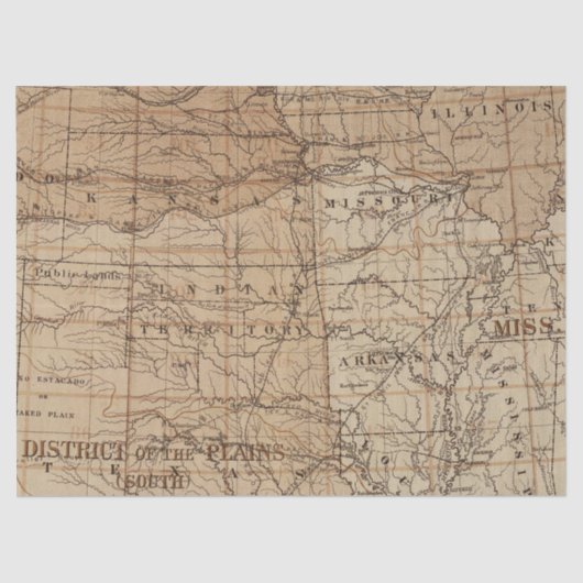 Vintages Kartendesign 12 Seidenpapier (Vorderseite)