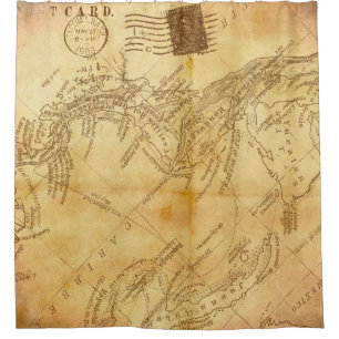 Vintages Kartenhintergrundpapier Duschvorhang