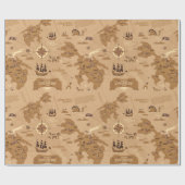 Vintages Kartenmuster Geschenkpapier (Flach)
