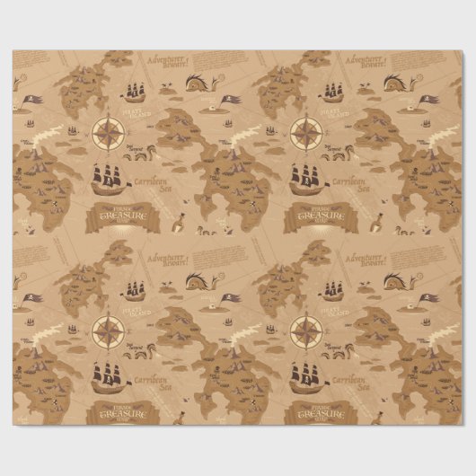 Vintages Kartenmuster Geschenkpapier (Flach)