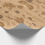 Vintages Kartenmuster Geschenkpapier (Ecke)