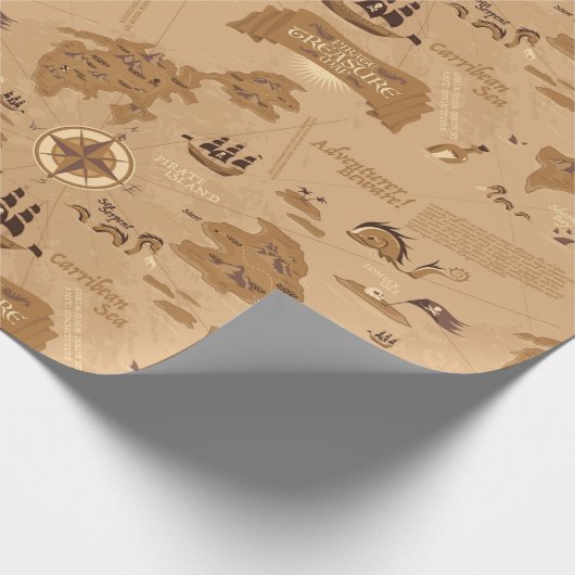 Vintages Kartenmuster Geschenkpapier (Ecke)