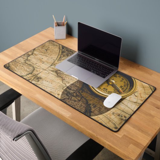 Vintages Kartenreisedatum Schreibtischunterlage (Büro 2)