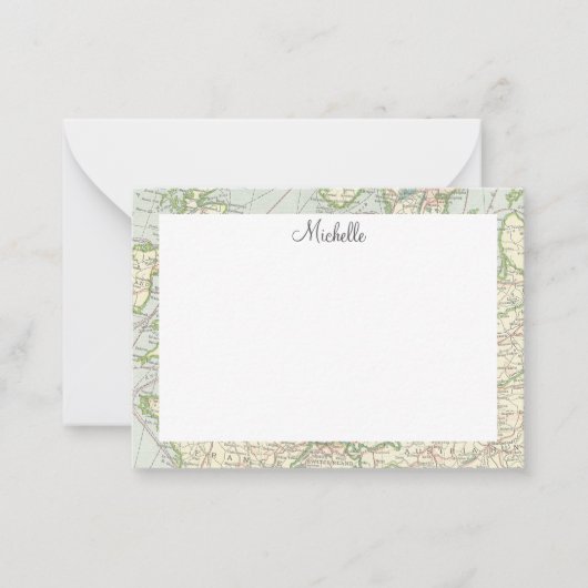 Vintages KartenSkript Personalisiert Mitteilungskarte (Vorderseite)