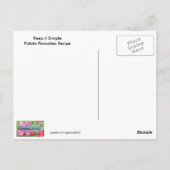 Vintages Kartoffelpancake Rezept Postkarte (Rückseite)