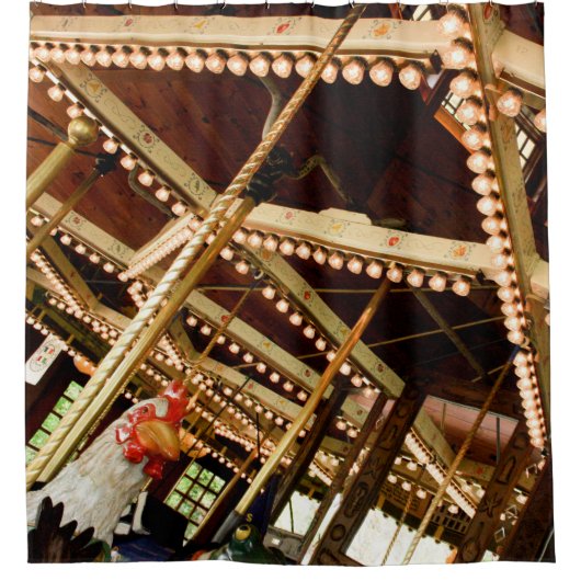 Vintages Karussell Duschvorhang (Vorderseite)