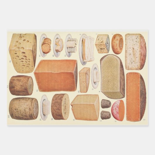 Vintages Käsediagramm Geschenkpapier Set (Vorderseite 3)