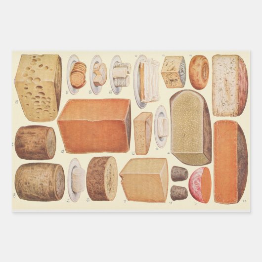 Vintages Käsediagramm Geschenkpapier Set (Vorderseite)