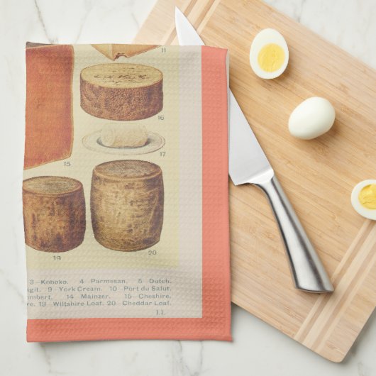 Vintages Käsediagramm Geschirrtuch (Viertel Falte)