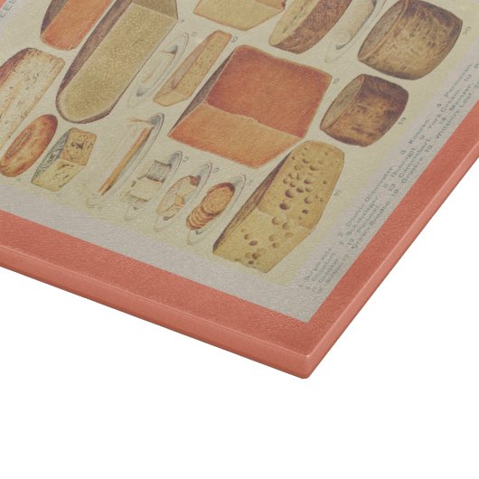 Vintages Käsediagramm Schneidebrett (Ecke)