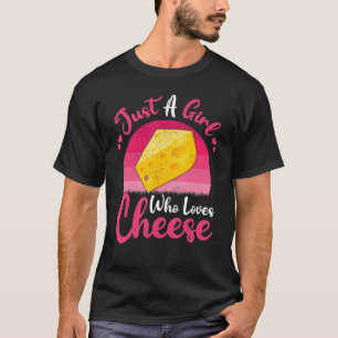 Vintages Käseessen nur ein Mädchen, das Käse Liebe T-Shirt