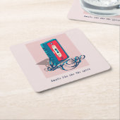 Vintages Kassettenband der 90er Jahre Rechteckiger Pappuntersetzer (angewinkelt)