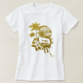Vintages Kassettenband für Gold-Glitzer T-Shirt