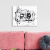 Vintages Kassettenband Leinwanddruck (Insitu (Wohnzimmer))
