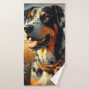 Vintages Katahoula Leopard Hundepainting Badehandtuch