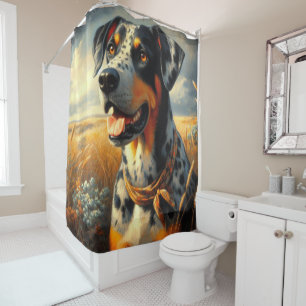 Vintages Katahoula Leopard Hundepainting Duschvorhang