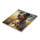 Vintages Katahoula Leopard Hundepainting Fliese (Seite)