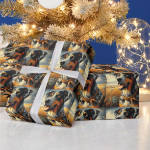 Vintages Katahoula Leopard Hundepainting Geschenkpapier