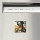 Vintages Katahoula Leopard Hundepainting Magnet (In Situ (Geschirrspüler))