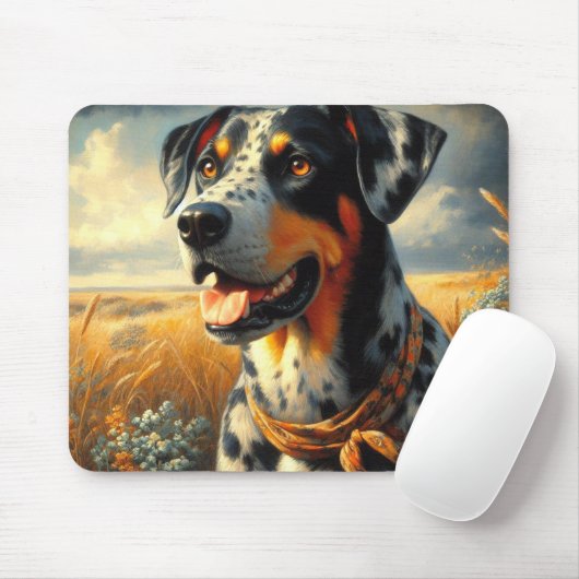 Vintages Katahoula Leopard Hundepainting Mousepad (Mit Mouse)