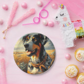Vintages Katahoula Leopard Hundepainting Pappteller (Party)