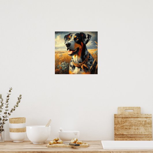 Vintages Katahoula Leopard Hundepainting Poster (Küche)
