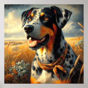 Vintages Katahoula Leopard Hundepainting Poster