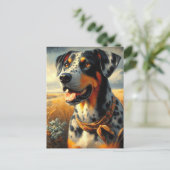 Vintages Katahoula Leopard Hundepainting Postkarte (Stehend Vorderseite)