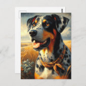 Vintages Katahoula Leopard Hundepainting Postkarte (Vorne/Hinten)