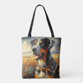 Vintages Katahoula Leopard Hundepainting Tasche (Rückseite)