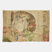 Vintages Kätzchen-Haustier mit stylischem Kätzchen Geschirrtuch (Horizontal)