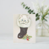 Vintages Kätzchen in Weihnachten Strumpf (Stehend Vorderseite)