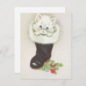 Vintages Kätzchen in Weihnachten Strumpf (Vorne/Hinten)