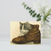 Vintages Kätzchen Postkarte (Stehend Vorderseite)