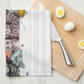 Vintages Katzen-Abendessen-Kunst-Tee-Tuch Louis Handtuch (Viertel Falte)