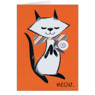 Vintages Katzen-Bild auf leerer Karte