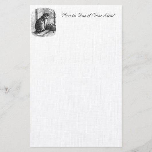 Vintages Katzen-Illustrations-Briefpapier Briefpapier (Vorderseite)