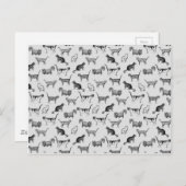 Vintages Katzen Muster Postkarte (Vorne/Hinten)