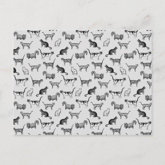 Vintages Katzen Muster Postkarte (Vorderseite)